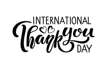 International Thanks You day sign. Thank You Calligraphy Handwritten lettering. Sublimation print for clothing, family holiday decor, Invitation card, poster, gifts design