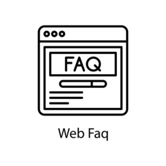 Web Faq vector outline Icon Design illustration. Web And Mobile Application Symbol on White background EPS 10 File