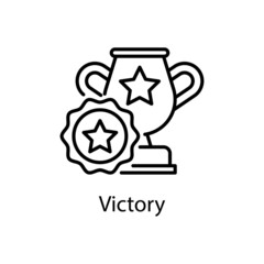 Victory vector outline Icon Design illustration. Web And Mobile Application Symbol on White background EPS 10 File
