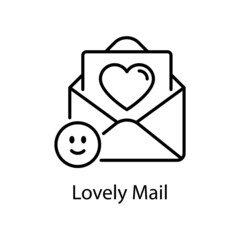 Lovely Mail vector outline Icon Design illustration. Web And Mobile Application Symbol on White background EPS 10 File