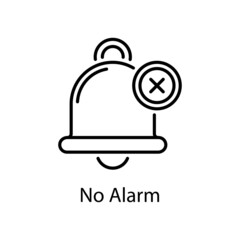 No Alarm vector outline Icon Design illustration. Web And Mobile Application Symbol on White background EPS 10 File