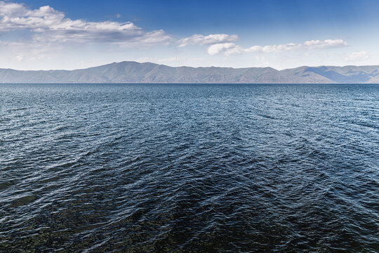 Idyllic landscape with famous Lake Sevan - one of the largest sources of fresh water in Armenia and the whole Transcaucasia.