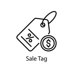 Sale Tag vector outline Icon Design illustration. Web And Mobile Application Symbol on White background EPS 10 File