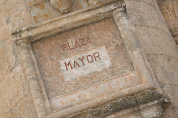 Plaza Mayor Sign; Ciudad Rodrigo; Salamanca