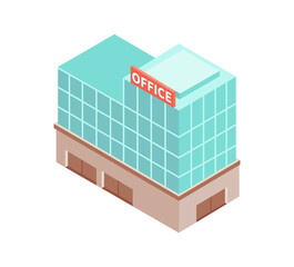 Office Building Isometric Composition