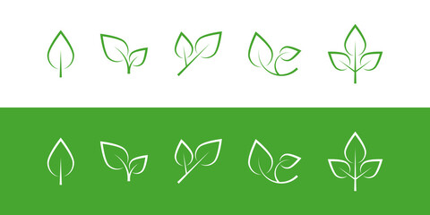 Elegant leaf icons