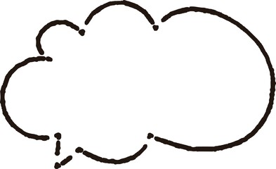 手描き　モノクロ　シンプル　線画　吹き出し