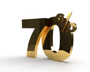 Seventy percent. Sale or discount sign.