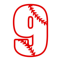 Number 9 with Baseball,  Number nine with an animal pattern for a birthday party