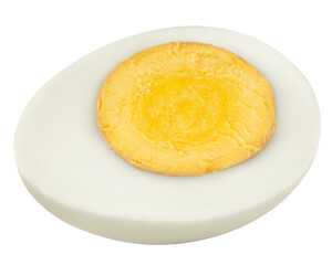 boiled Egg without shell, isolated on white background, clipping path, full depth of field