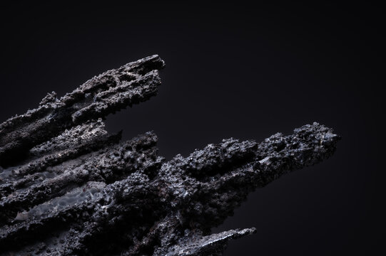 Goethite specimen close-up detail textured macro raw, uncut, unpolished, rough gemstone dark background