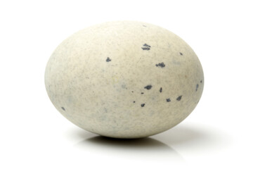preserved duck eggs on white background