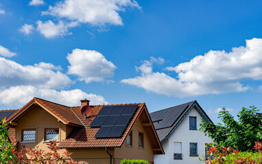 Solar roof on a single house