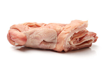 Boiled pig's organs on white background