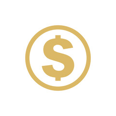 Dollar coin icon vector illustration sign