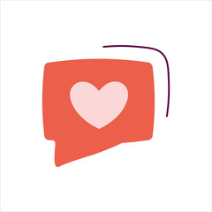 Love message icon. Template for scrapbooking, romantic design, posters, greeting cards, announcements, advertisement, labels