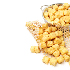 Fried tofu isolated on white background