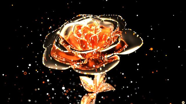 3D motion design of an opening flower
