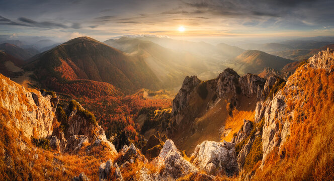 Sunset in Mala Fatra mountains