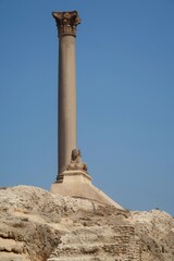 Egypt. Alexandria. View of the Pompey's Pillar.