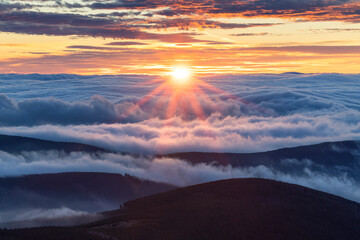 sunrise over the mountains