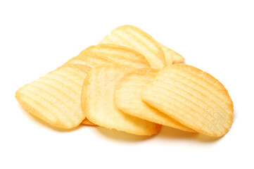 potato chips isolated on white