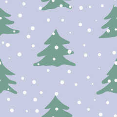 christmas tree background, winter trees pattern, set of christmas trees