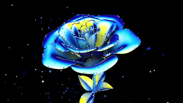 3D motion design of an opening flower