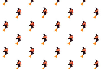 witches pattern illustration on white background