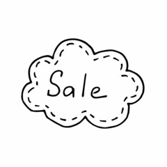 vector tag cloud with inscription sale doodle