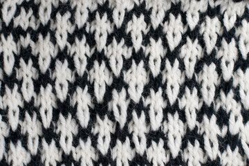 black and white knitting mosaic stitch background 