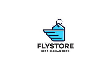 Fly Store Logo With Blue Color