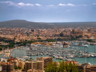 Panoramic view of Palma de Mallorca in Spain