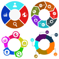 Business infographics. Set of pie chart	