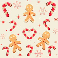 Christmas pattern, cookies, candy, snowflake, snow
