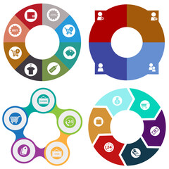 Business infographics. Set of pie chart	