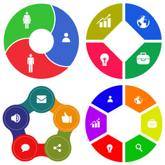 Business infographics. Set of pie chart	