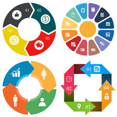 Business infographics. Set of pie chart	