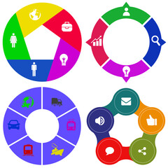 Business infographics. Set of pie chart	