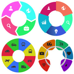 Business infographics. Set of pie chart	