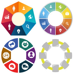 Business infographics. Set of pie chart	