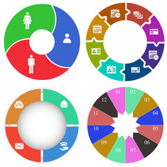 Business infographics. Set of pie chart	