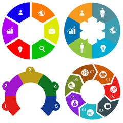 Business infographics. Set of pie chart	