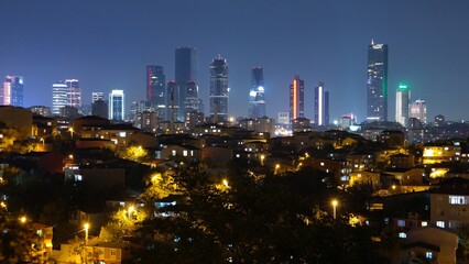 Fototapeta na wymiar Istanbul city night view, Turkey