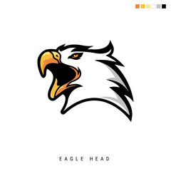 Mascot Head of an Open Beak Eagle Esports