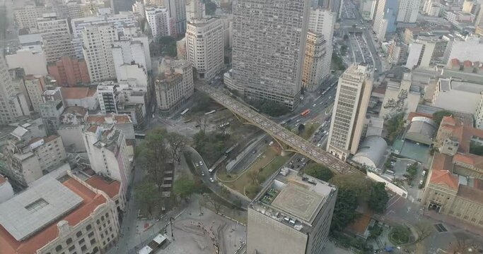 4k 60fps Drone Shots Of Viaduto Do Cha, São Paulo , Brazil