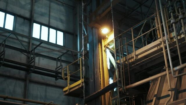 Zinc bath full of melted zinc for hot-dip galvanization