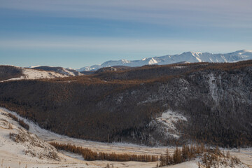 snow covered mountains