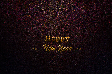 illustration dark and bright background written happy new year