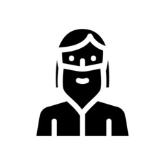 bearded madam glyph icon vector. bearded madam sign. isolated contour symbol black illustration